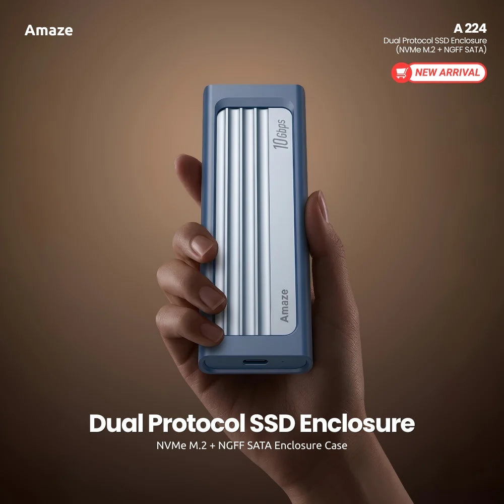 Buy Amaze A224 Dual Protocol SSD Enclosure (NVMe M.2 + NGFF SATA) from Vmart in Pakistan
