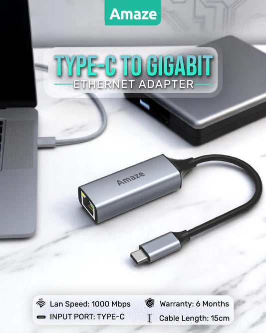 Buy Amaze A405s Type-C To Gigabit Ethernet Adapter from Vmart in Pakistan