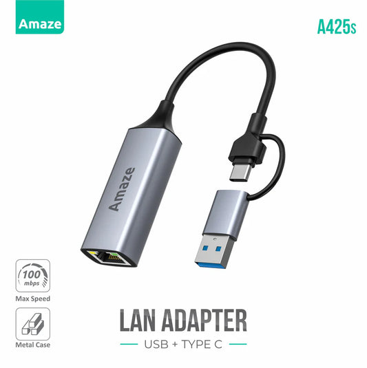 Buy Amaze A425s USB+Type-C Lan Adapter from Vmart in Pakistan