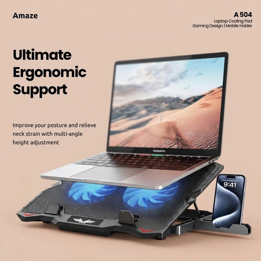 Buy Amaze A504 Dual Fan Laptop Cooling Pad from Vmart in Pakistan