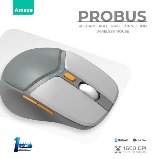 Buy Amaze A725 Probus Triple Connection Rechargeable Wireless Mouse Mouse from Vmart in Pakistan