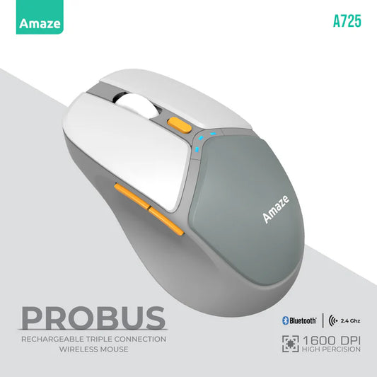 Buy Amaze A725 Probus Triple Connection Rechargeable Wireless Mouse Mouse from Vmart in Pakistan