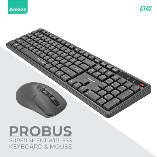 Buy Amaze A742 Probus Super Silent Wireless Keyboard & Mouse Combo from Vmart in Pakistan