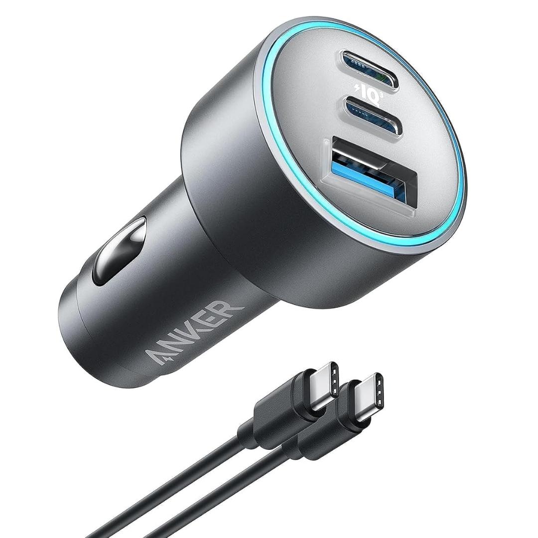 Anker 335 Car Charger 67W with USB-C TO USB-C Cable Black