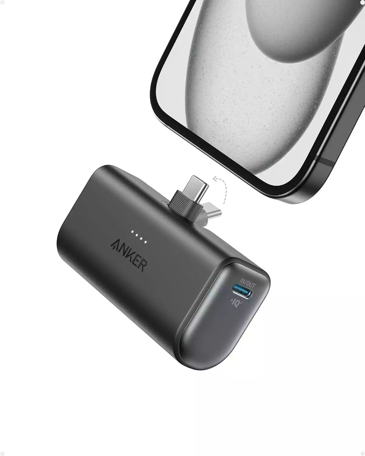 Anker Nano Power Bank (22.5W Built-In USB-C Connector) - Black Stone