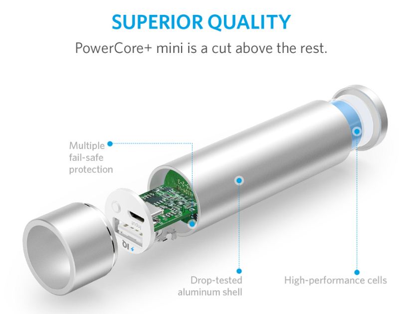 Anker PowerCore+ Mini 3350mAh (Silver)