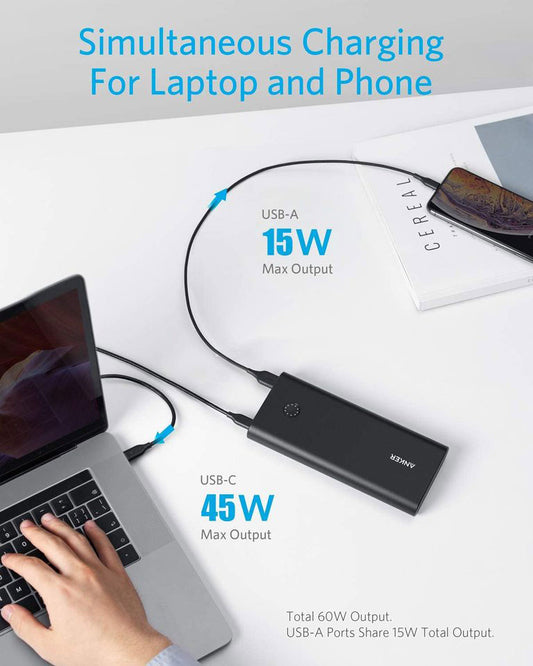 Buy Anker PowerCore+ 26800 PD 45W with PowerPort III Mini Speed Combo – Black from Vmart in Pakistan