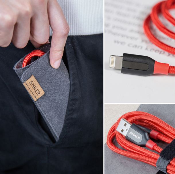 Anker PowerLine+ Lightning Cable 3ft - Red