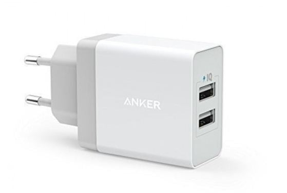 Anker 24W 2-Port USB Charger & 3ft Micro USB Cable - White