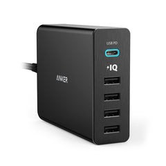 Anker A2053J11 PowerPort+ 5 60W With USB Power Delivery - Black