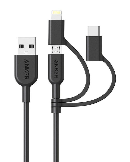 Buy Anker Powerline II 3-in-1 Cable 3ft Black from Vmart in Pakistan
