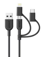 Anker Powerline II 3-in-1 Cable 3ft Black