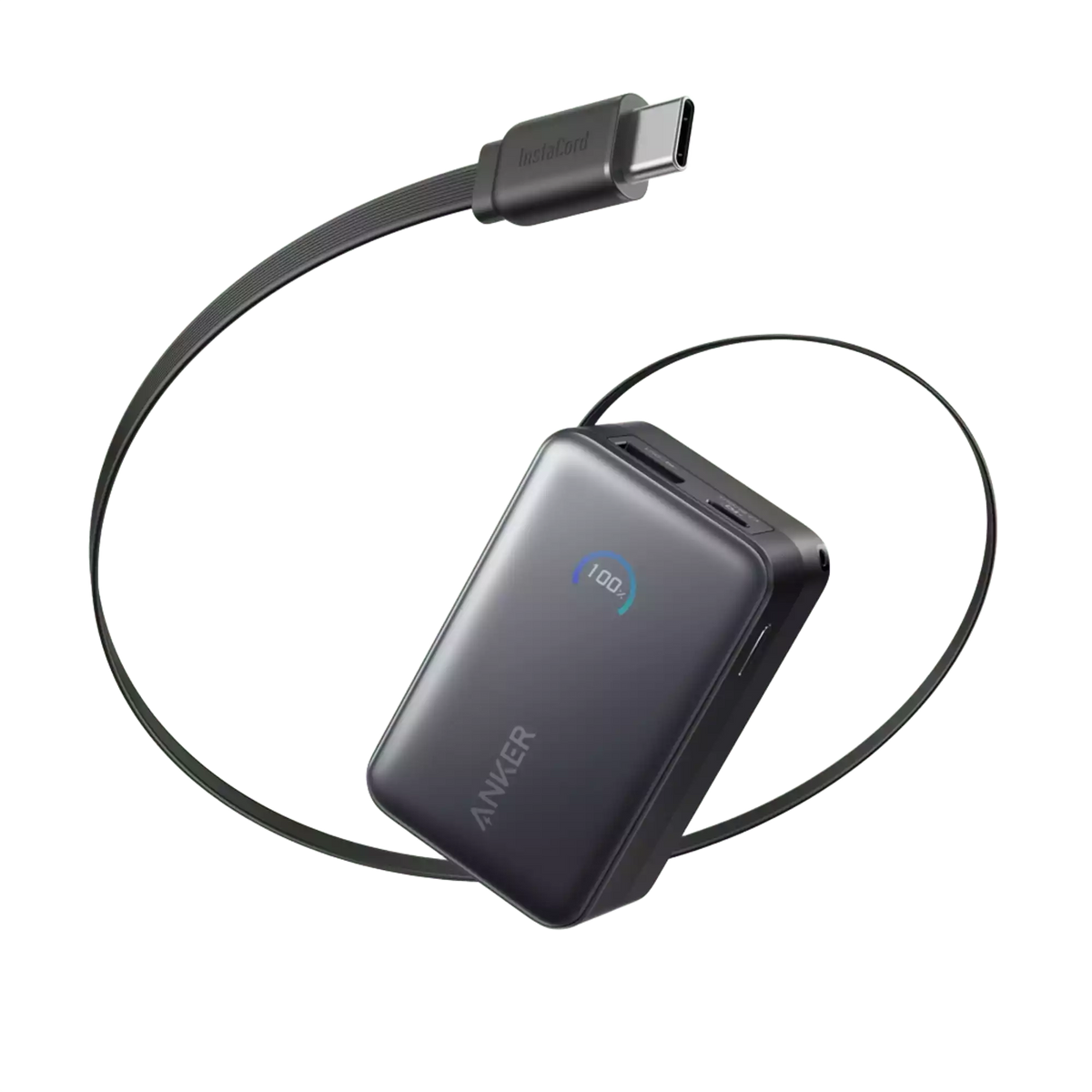 Buy Anker Nano Power Bank 10000mAh 45W Built-In Retractable USB-C Cable Black from Vmart in Pakistan