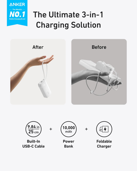 Buy Anker Power Bank (10000mAh Fusion Built-In USB-C Cable) Vmart in Pakistan