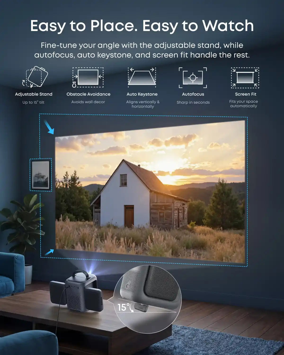Buy Anker Soundcore Nebula P1i World's First Smart Portable Projector with Flippable Speakers from Vmart in Pakistan