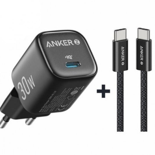 Buy Anker Zolo 30w Usb-C Charger EU with 3ft Braided UsbC to Usb-C Cable Vmart in Pakistan