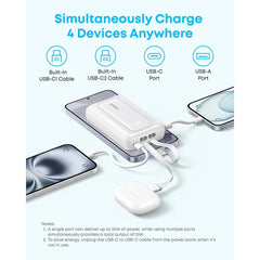 Buy Anker Zolo Power Bank 10000mAh 35W Built-In Dual Type-C Blue Vmart in Pakistan