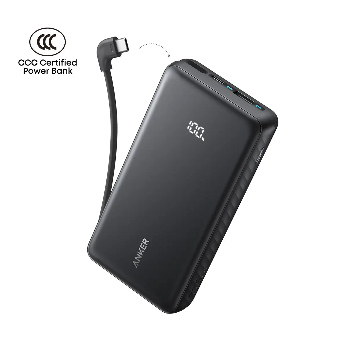 Buy Anker Zolo Powerbank 20000mAh 22.5W Fast Charging Power Bank with Built-in USB-C Cable Black from Vmart in Pakistan