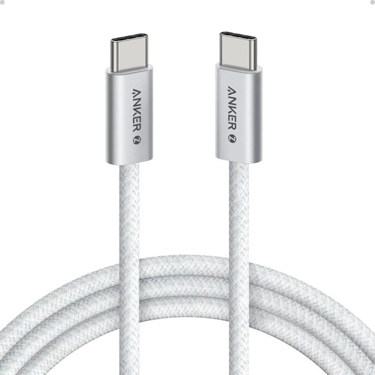 Anker Zolo USB C to USB C 240W Braided Fast Charging Cable 6ft White