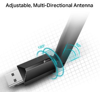 Buy TP-Link Archer T2U Plus - AC600 High Gain Wireless Dual Band USB Adapter from Vmart in Pakistan