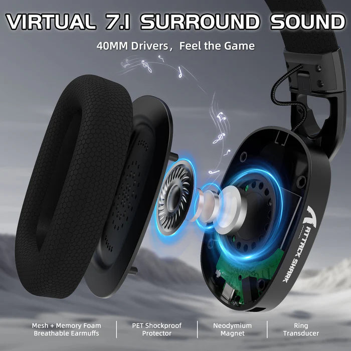 Buy Attack Shark L90 Foldable RGB Ultra-Light Tri-Mode Gaming Headset from Vmart in Pakistan