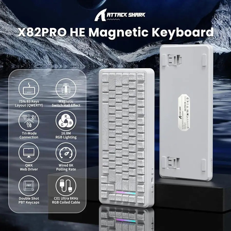 Buy Attack Shark X82 Pro HE Wireless Rapid Trigger Gaming Keyboard Magnetic Switch Vmart in Pakistan