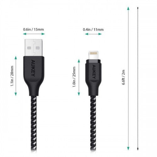 Aukey MFi USB To Lightning Cable (6.6ft)