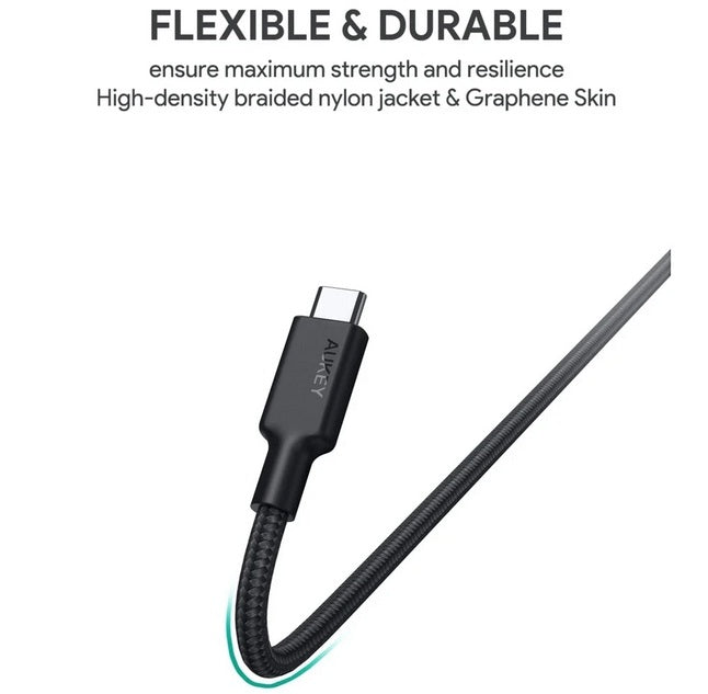 Aukey CB-CD21 Gen2 E Marker PD 100W USB 3.1 Type C To Type C Cable