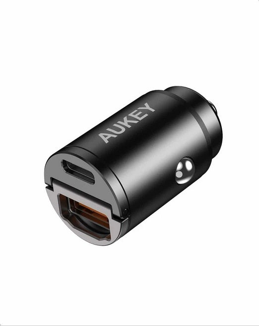 Aukey CC-A3 PD Metal Dual Port 30W Fast Car Charger with PPS &amp; QC 3.0