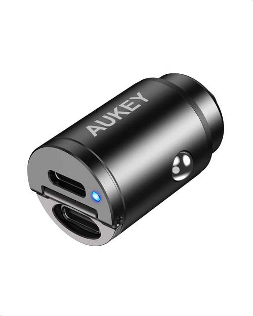 Aukey CC-A4 Dual Port USB-C 30W PD Car Charger