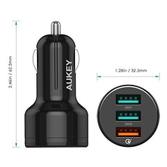 Aukey 3-Port Car Charger With Quick Charge 3.0