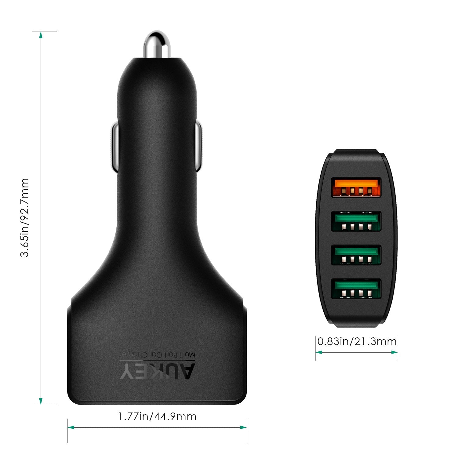 Aukey Quad Port Car Charger With Quick Charge 3.0