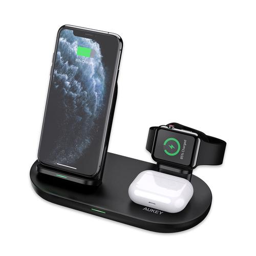 Aukey LC-A3 3 in 1 AirCore Wireless Charging Station Stand Charging Dock