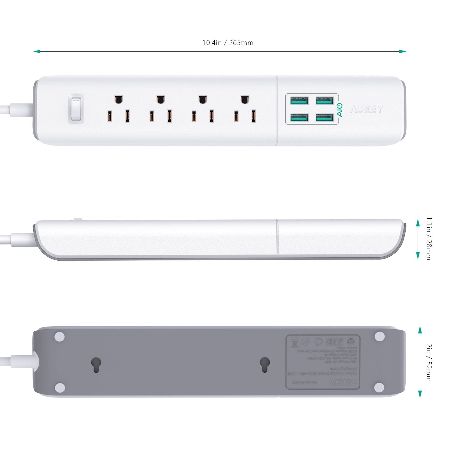 Aukey 4 X 4 Power Strip