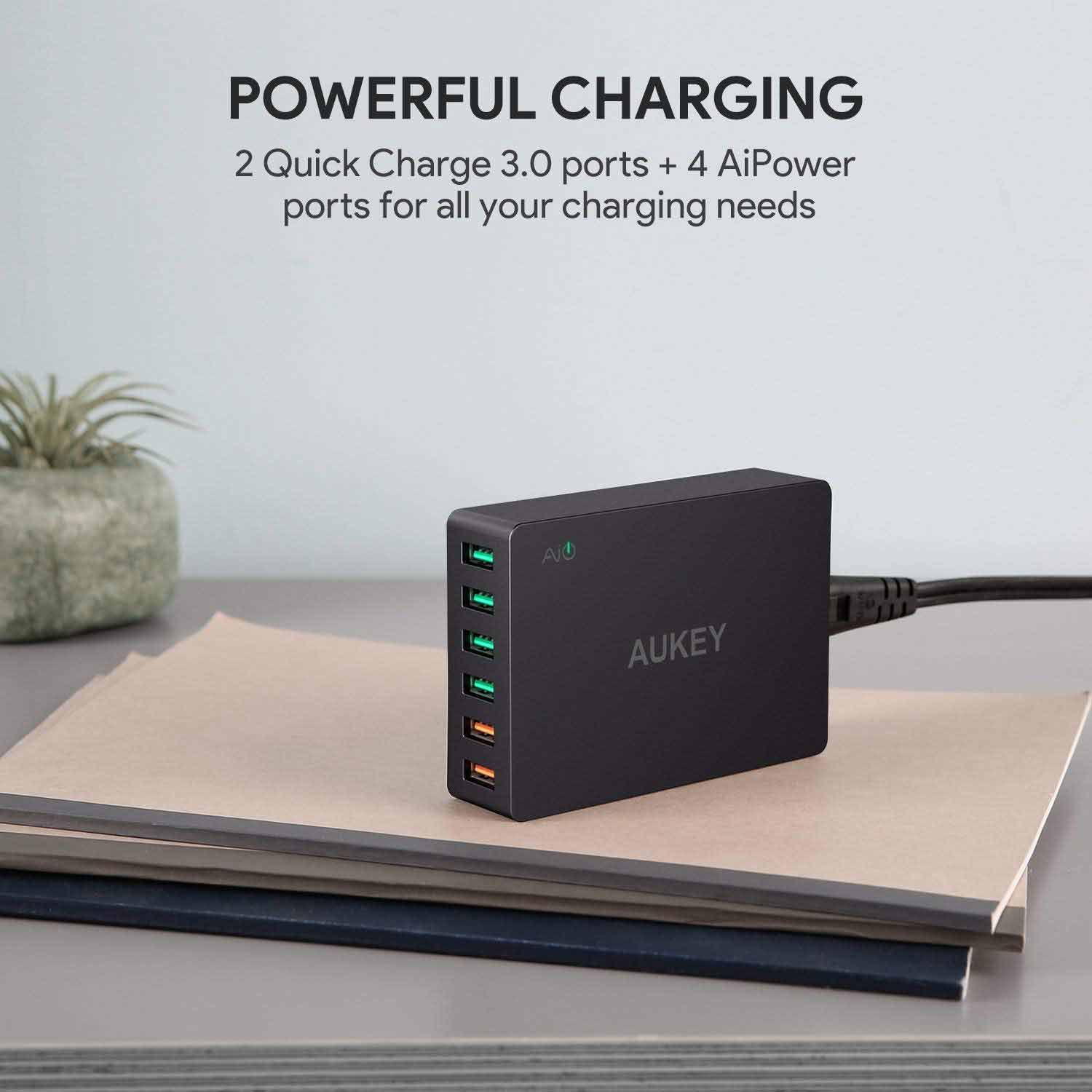 Aukey 6-Port USB Charging Station With Quick Charge