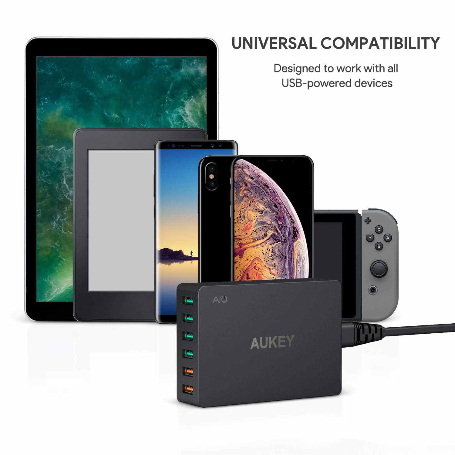 Aukey 6-Port USB Charging Station With Quick Charge