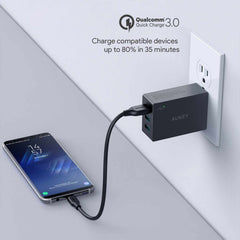 Aukey 3-Port USB Wall Charger With Quick Charge 3.0