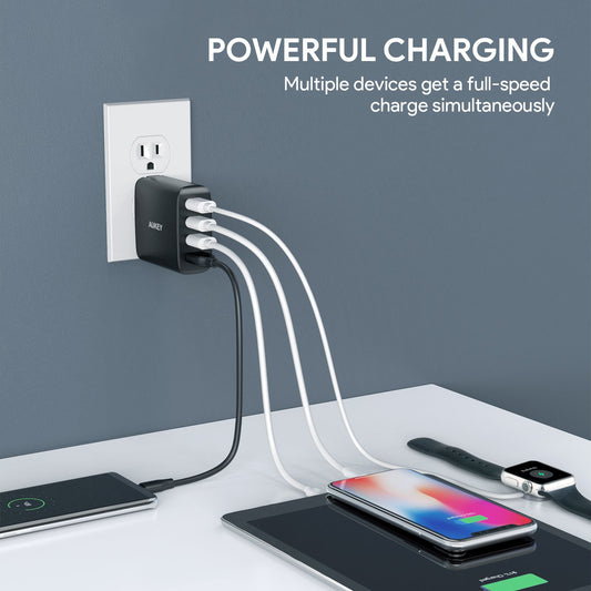 Buy Aukey Amp-4 Port Wall Charger With Quick Charge 3.0 from Vmart in Pakistan