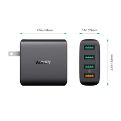 Aukey Amp-4 Port Wall Charger With Quick Charge 3.0