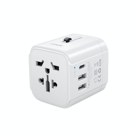 Buy Aukey PA-TA01 Universal Travel Adapter With USB-C And USB-A Ports White from Vmart in Pakistan