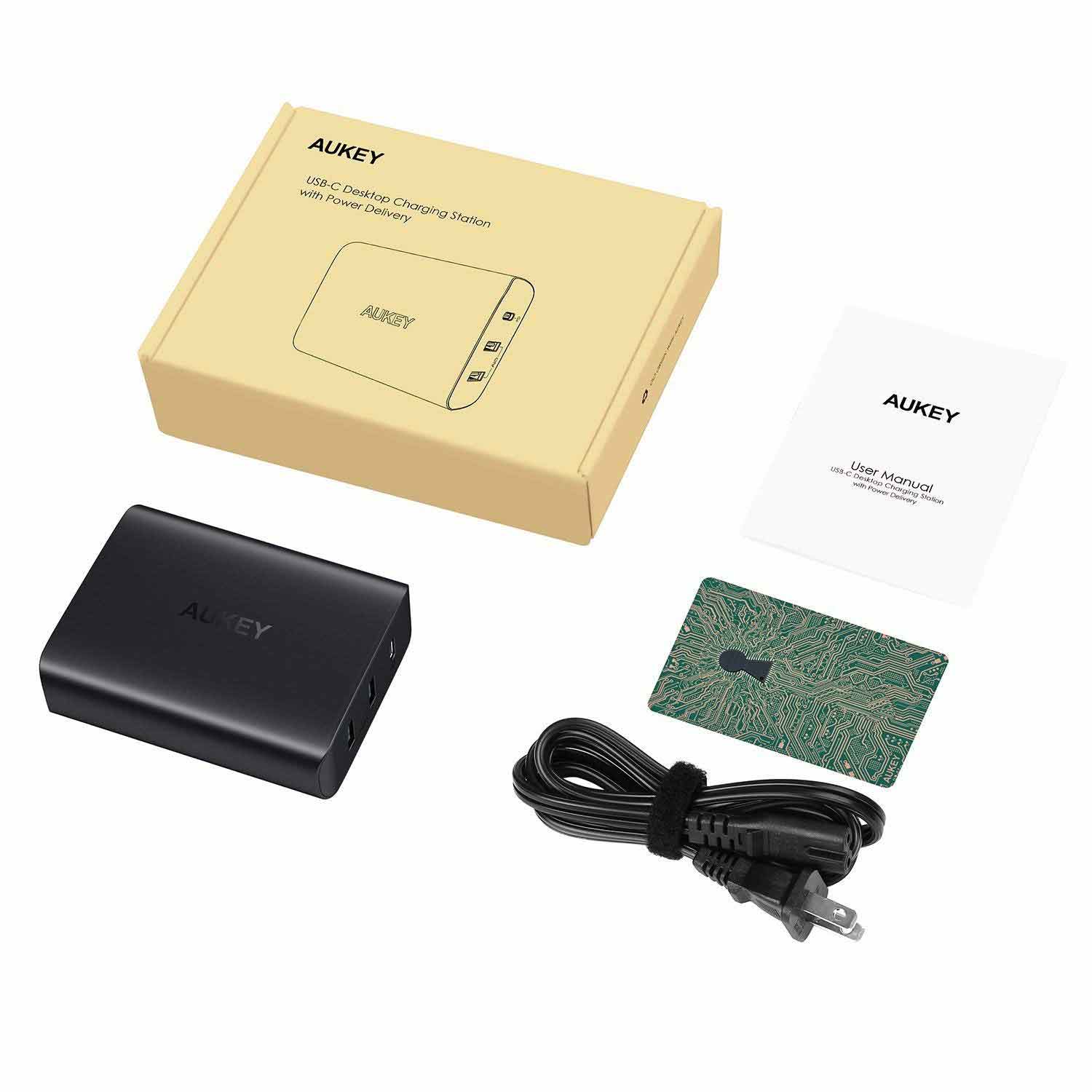 Aukey 3-Ports USB Charging Station With 60W Power Delivery