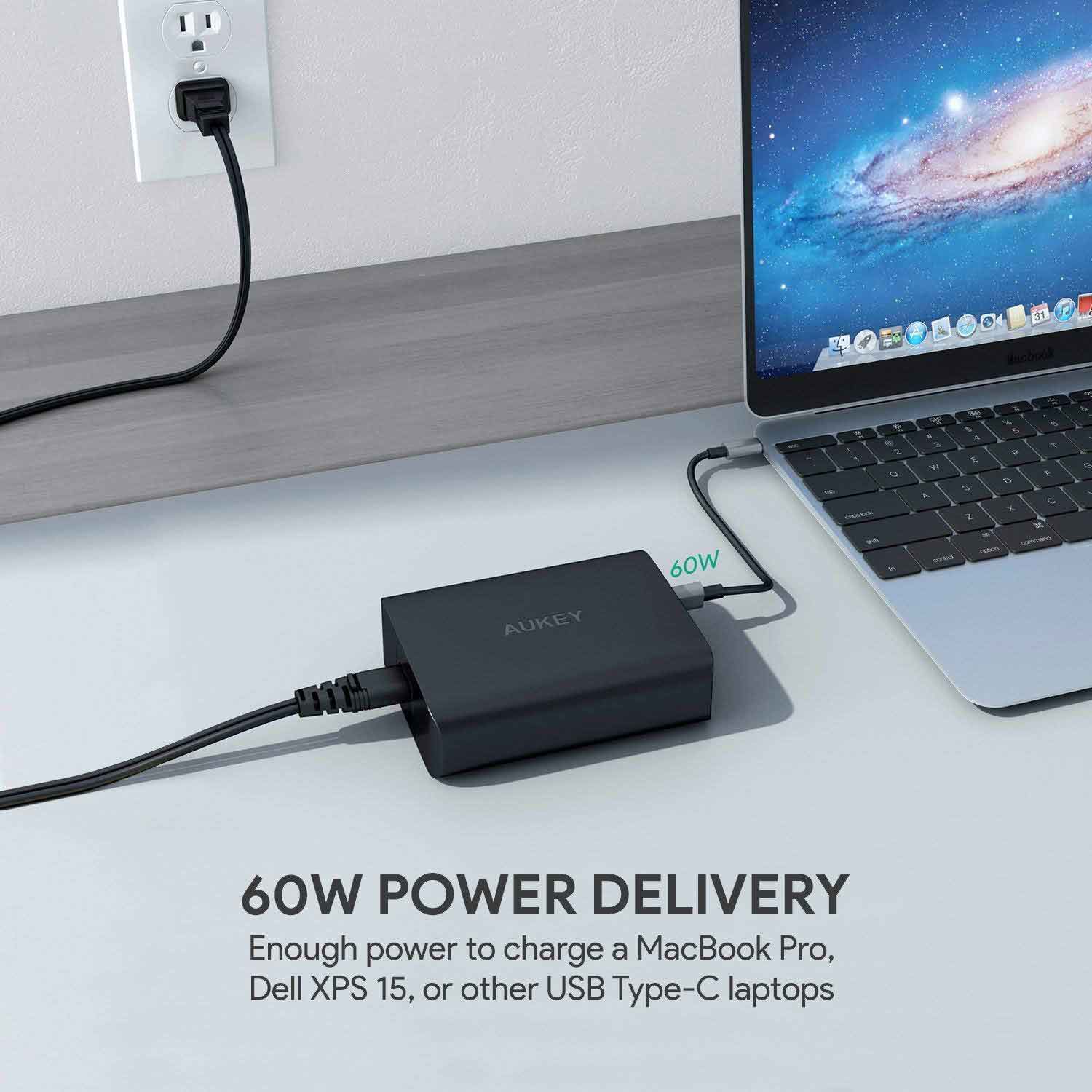 Aukey 3-Ports USB Charging Station With 60W Power Delivery