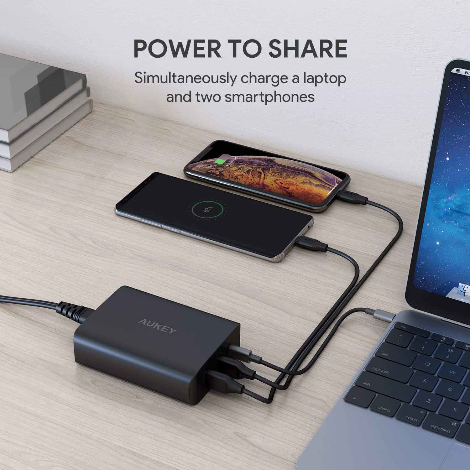 Aukey 3-Ports USB Charging Station With 60W Power Delivery