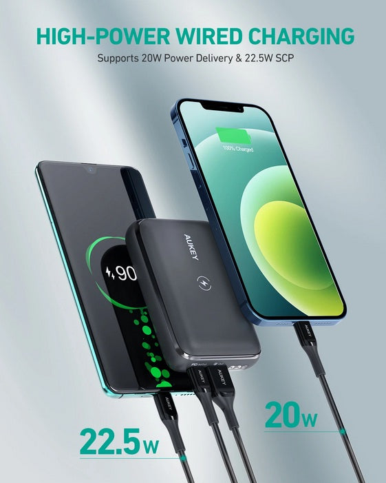 Aukey PB-WL01S 20W 10,000mAH PD Wireless Charging w Kickstand Powerbank