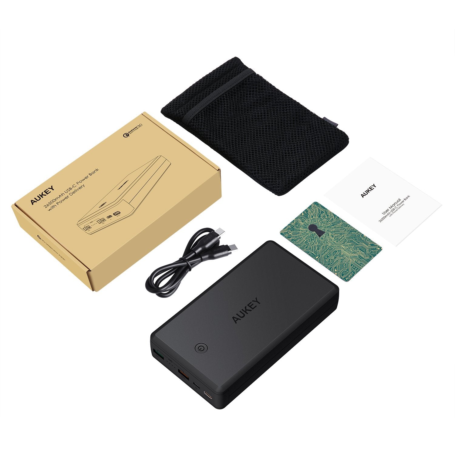 Aukey 30000mAh Power Bank With Power Delivery