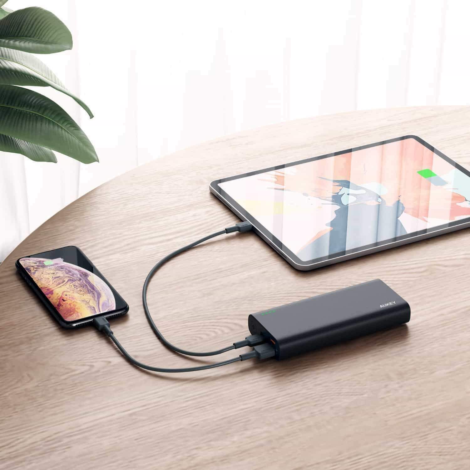 Buy Aukey 20000 mAh QC3.0 &amp; Power Delivery Power Bank - Gray from Vmart in Pakistan