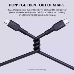 Aukey CB-SCC102 Circlet Blink 100W Silicone USB-C to USB-C Cable 1.8m Black