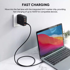 Aukey CB-SCC102 Circlet Blink 100W Silicone USB-C to USB-C Cable 1.8m Black