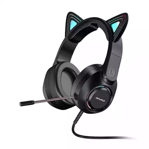 Buy Awei GM-9BK Cat Ear Colorful Light Wired Gaming Headset with Mic from Vmart in Pakistan