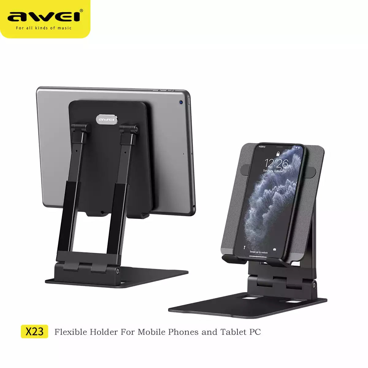 Awei X23 Tablet &amp; Mobile Holder For Desktop